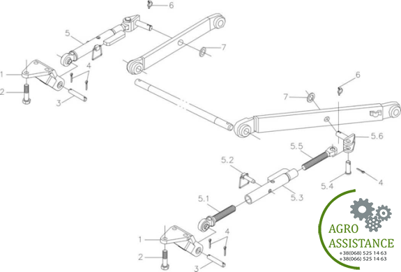 Механизм расппорки задней навески YTO-X904