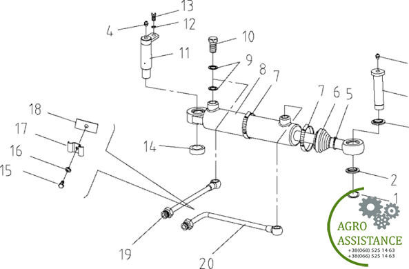 Рульовий гідроцилиндр YTO-X904