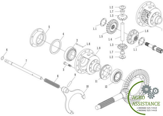 Дифференциал заднего моста YTO X904