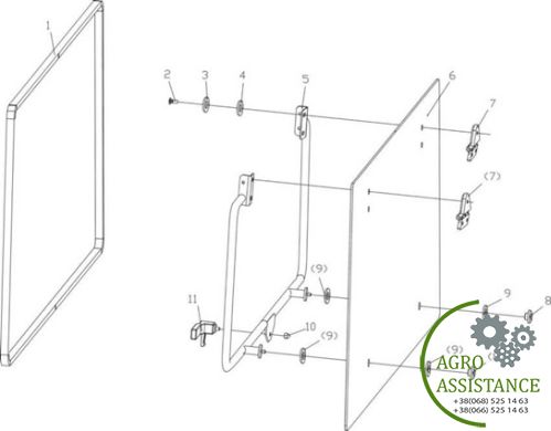 Заднее стекло YTO X804