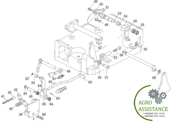Механизм управления распределителем YTO-X804