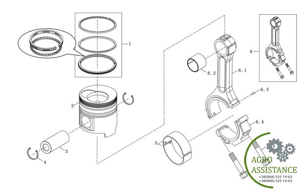 Поршень/шатун YTO X904