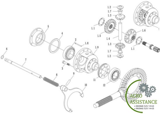 Дифференциал заднего моста YTO X804