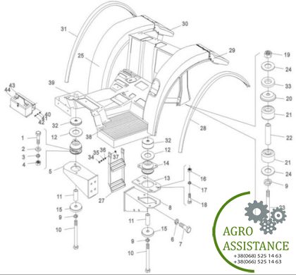 Подушки кабины YTO X804