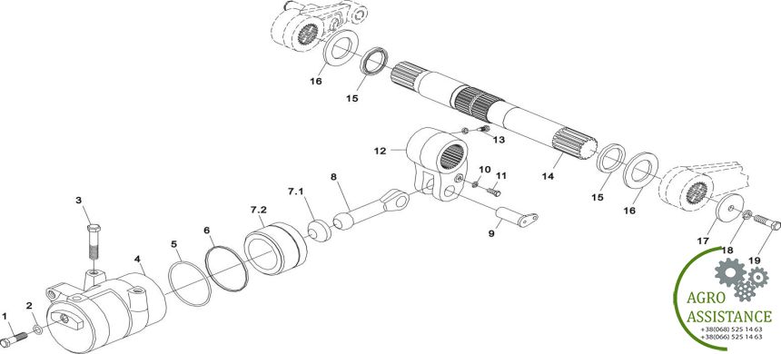 Гидроцилиндр основной навески YTO-X1204