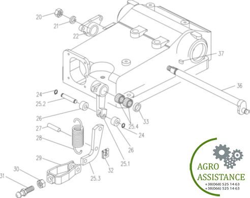 Ручка вала внутреннего рычага управления нагрузкой YTO-X1204