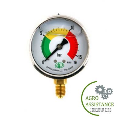 AP20MG Манометр глицериновый (0-16 Бар) резьба М12х1,25 (Польша) | Agro Assistance