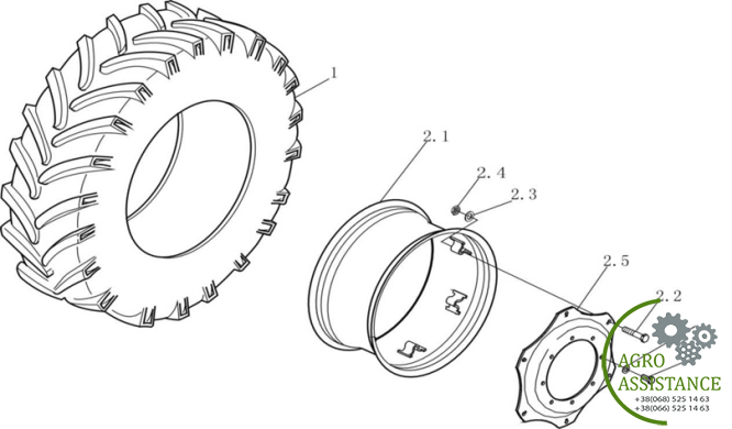 Переднее колесо в сборе YTO-X804