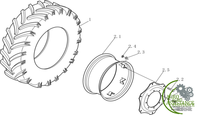 Переднее колесо в сборе YTO-X904