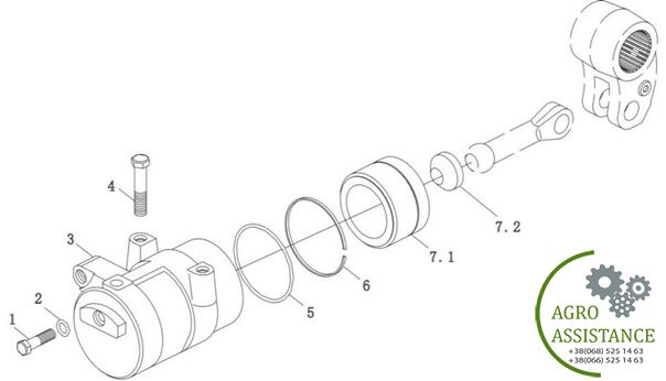 Гидроцилиндр основной навески YTO X804