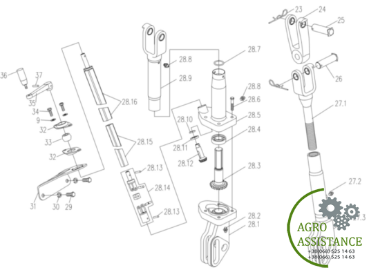Подъемный узел навески YTO-X1204