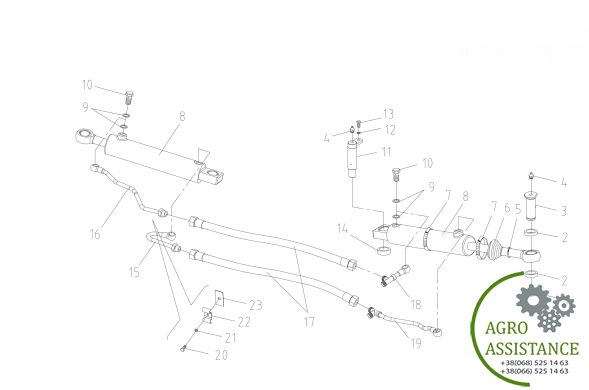 Рулевой гидроцилиндр YTO-X1204