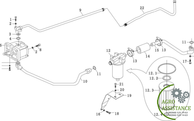 Насос гидравлики YTO-X904