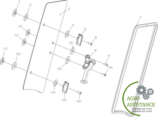 Форточка в сборе YTO-X904