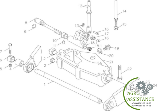 Нижний вал навески YTO-X1204