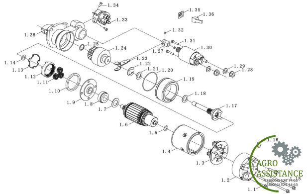 Стартер YTO X904