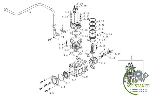 Воздушный компрессор YTO X904