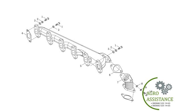 Выпускной коллектор YTO-X1204