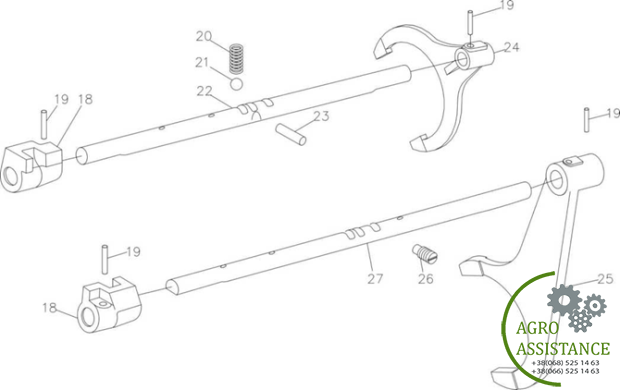 Рычаги управления коробкой YTO-X804