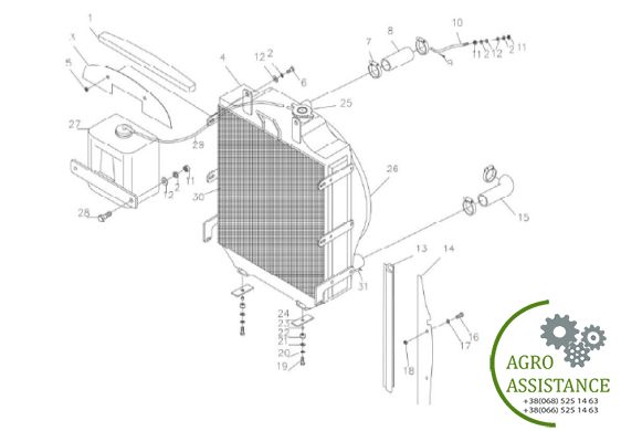 Радиатор Охлаждения YTO X804
