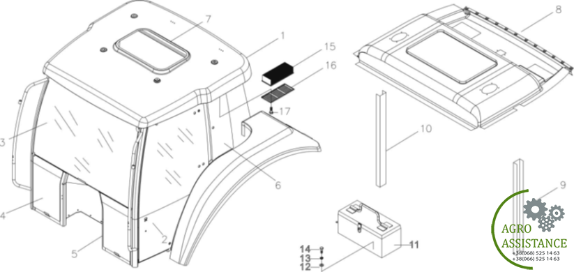 Кабина&nbsp; YTO-X1204