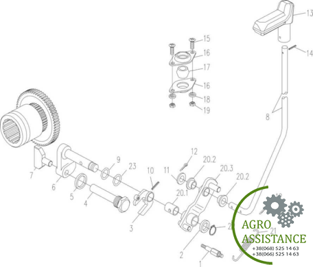 Механизм управления роздаткой YTO-X804