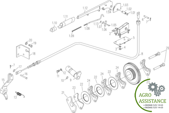 Ручник в сборе YTO-X804