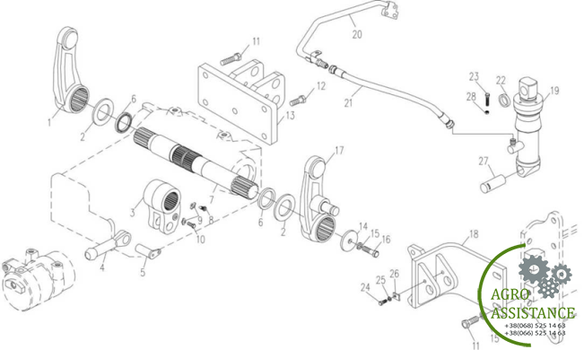 Вал подъема и механизм переноса нагрузки YTO-X904