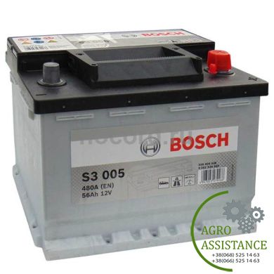 Акумулятор стартерний BOSCH 6СТ-56 Євро (S3005)