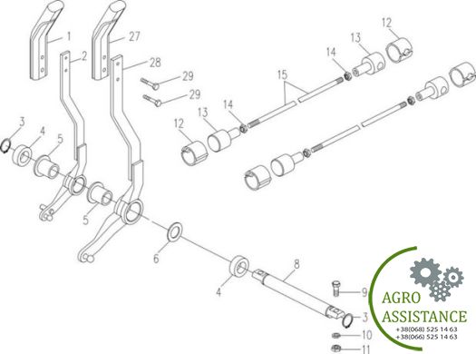 Рычаги распределителя YTO X904