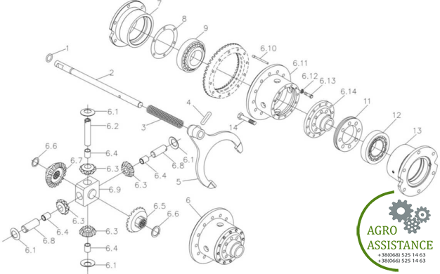 Дифференциал заднего моста YTO-X804