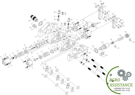 Прижимной механизм с одним набором гидравлических выходов YTO-X904