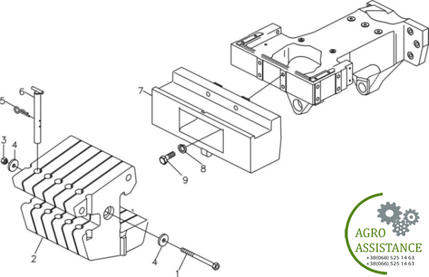 Передний противовес и кронштейн YTO X-904