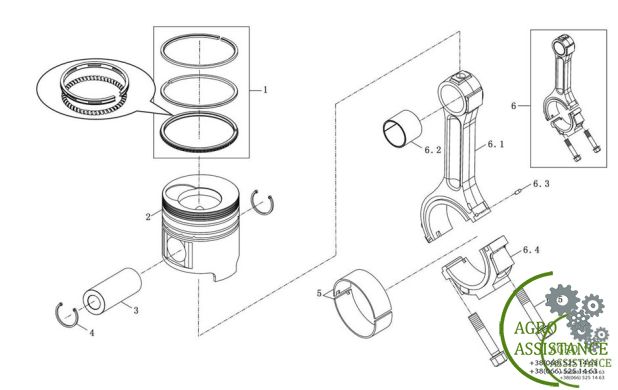 Поршень/шатун YTO X1204