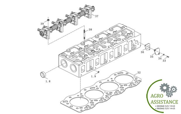 Головка блока цилиндров YTO-X904