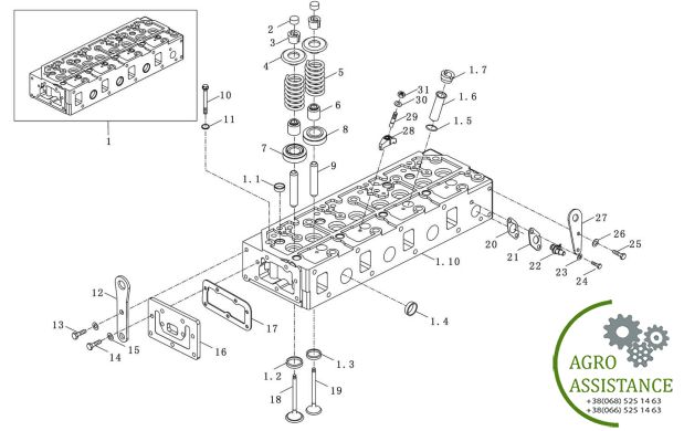 Головка блока цилиндров YTO-X904