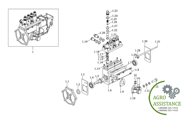Топливный насос YTO-X804