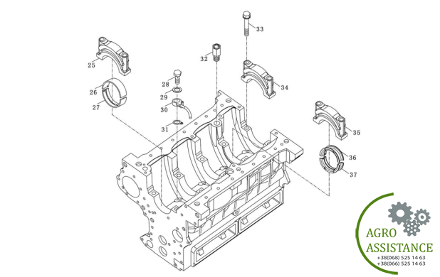 Блок цилиндров YTO-X904