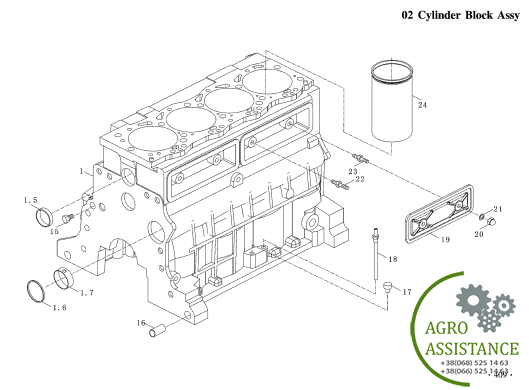Блок цилиндров YTO-X904